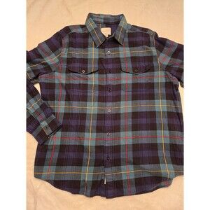 NWT American Eagle Men's Green & Blue Checkered Cotton Buttoned Up Shirt 2XL